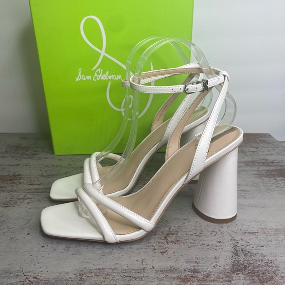 Sam Edelman Shoes - New Sam Edelman KIA White BLOCK HEEL SANDAL 8
